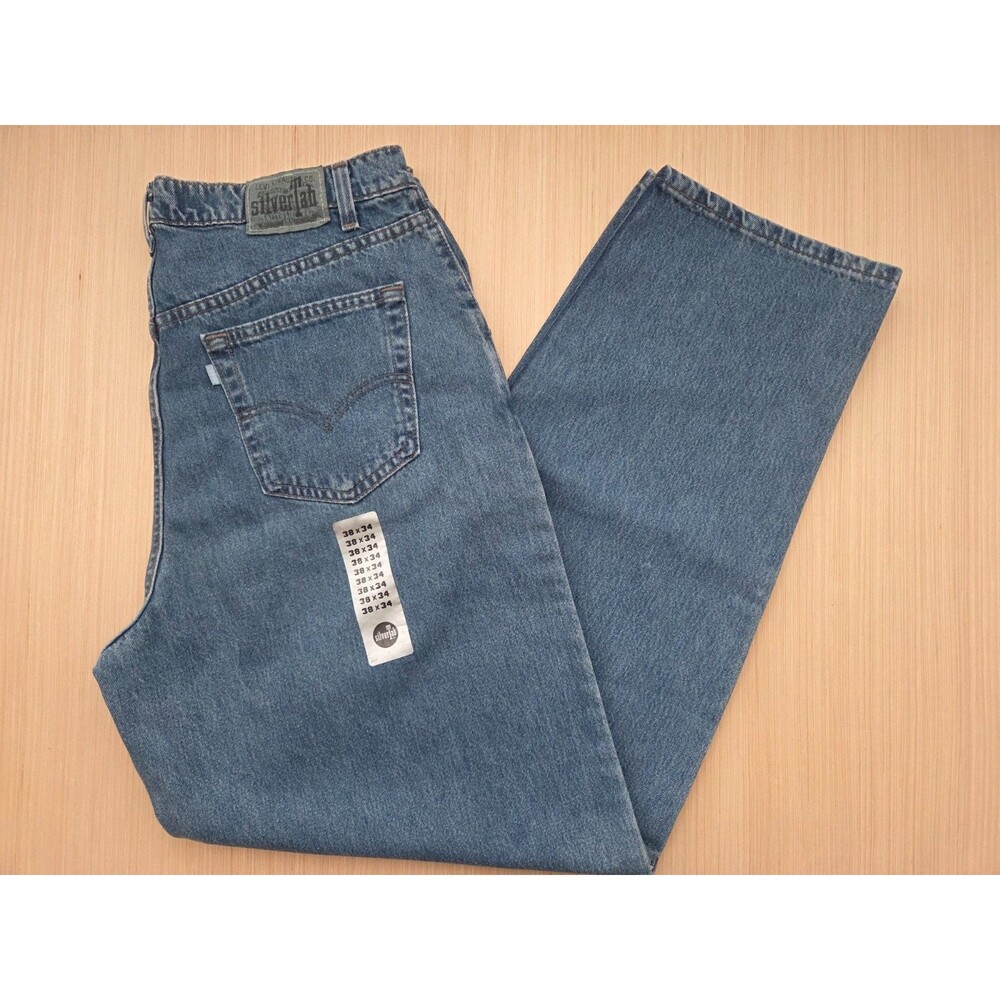 NEW Vintage Levis SilverTab Jeans Mens Baggy Fit Pleated 38x34 Actual: 36x33